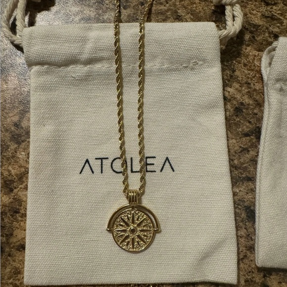 Atolea Golden Sun Necklace - New Waterproof/Non-Tarnish 18K Gold coated - Picture 2 of 3